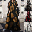 Muslim Plus Size Women's Clothing Fashion Cotton Linen Vintage Printed Loose Long Sleeves Swing Dress