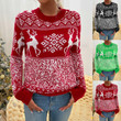 Christmas Wool Round Neck Elk Long Sleeve Sweaters Women's Clothing