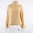 Women's Casual Knitted Pullover High Collar Loose Sweater