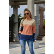 Spring Sweater Elegant Pullover Round Neck Cut-out Bottoming Color Matching For Women