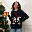 Christmas Sweater Penguin Jacquard Loose-fitting Long-sleeved Pullover Sweaters Women's Clothing