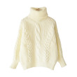 Autumn Pullover High Collar Thick Needle Twist Lantern Sleeve Sweater For Women