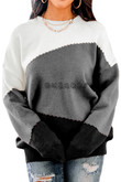 Knitwear Women's Fashion Loose Wear Round Neck Striped Sweater Women