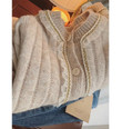 Round Neck Super Nice Top Heavy Industry Chiffon Edge Raccoon Veet Knitted Cardigan Sweater