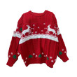 Christmas Multi-color Jacquard Deer Sweater Women's Pullover Loose Knitted Winter Clothing Thickened