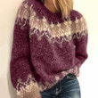 Women's Casual Loose Mohair Coarse Knitted Jacquard Sweater