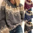 Women's Casual Loose Mohair Coarse Knitted Jacquard Sweater