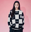 Women's Round Neck Sweater Early Autumn Chessboard Plaid Design Sense Small Korean Loose And Lazy Style