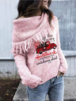Christmas Shawl Collar Solid Color Pullover Sweater Personalized Women