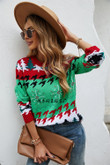 Winter Christmas Women's Sweater Tree Printed Pullover Fashion Women