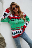 Winter Christmas Women's Sweater Tree Printed Pullover Fashion Women