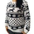 Christmas Sweater For Women Round Neck Loose Long Sleeves Snowflake Striped