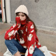 Christmas Style Turtleneck Pullover Women's Mid-length Pregnant Loose Thick Knitwear Couple's Coat Fashion Sweaters