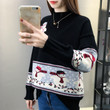 Christmas Turtleneck Sweater Women's Thickened Pullover Loose-fitting Long Sleeves Knitwear Idle Style