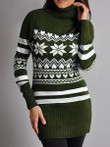 Casual Turtleneck Christmas Long Sleeve Woolen Women's Sweater