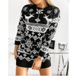 Christmas Theme Women's Sweater Elk Snowflake Jacquard Knitted Dress