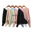 Batwing Sleeve Color-block Crew Neck Knitwear Pullover Women's Sweater Women