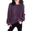 Plus Size Women's Loose And Lazy Style Round Neck Bright Silk Hedging Knitwear Sweater