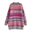 Spring Women's Clothing Jacquard Long Sweater Loose