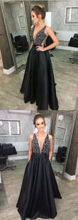 Formal Dress Sexy V-neck Sleeveless Sequined Backless Evening Gown Evening Dresses