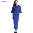 Fashion Solid Color Knitted Mid-length Evening Dress