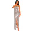 Fashionable Sexy Slim-fit Long Evening Dress With Open Legs Sequins