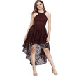 Halter Lace Swing Dovetail Evening Dress Sexy Slim