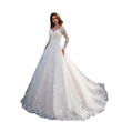 Lace Women's Long-sleeved Off-shoulder White Bridal Wedding Dress Evening Dresses