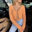 Women's Sweater Long Sleeves Cropped Short Cardigan Top