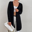 Autumn Women Clothing Sweater Coat Loose Black Long Knitted Cardigan