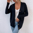 Sweater Women's Solid Color Buttons Knitted Cardigan Coat