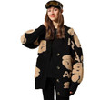 Casual Long Sleeve Button Sweater Cardigan Coat Women's Loose Coarse Yarn Cable-knit Outer Wear
