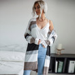 Women's Thin Mixed Color Stripe Sweater Casual Home Air Conditioning Cardigan
