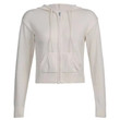 Warm Hooded Zip Cardigan Pocket Design Solid Color Sweater Coat Slimming And Short Temperament Top