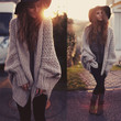 Knitted Sweater Batwing Sleeve Cardigan Loose Large Lapel Shawl For Women
