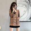 Women's Sweater Contrast Color Check Loose Knitted Coat Cardigan Women