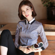 Quality Spring Elegant Cotton Cardigan Square Collar Slim Fit Women's Shirt
