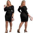 Dress Plus Size Women's Chest Wrap Sexy Solid Color Nightclub Hip-wrapped Mid-length Long Dresses
