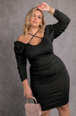 Dress Plus Size Women's Chest Wrap Sexy Solid Color Nightclub Hip-wrapped Mid-length Long Dresses