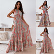 Women's Fashion Sexy Floral Backless Dress Bohemian Maxi Long Dresses