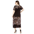 Summer Women's Dress Short Sleeve V-neck Positioning Flower See-through Straight Midi Long Dresses