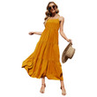 Summer Casual And Sweet Adjustable Strap Cake A- Line Dress Long For Women Long Dresses