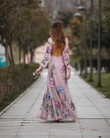Women's Sexy Backless Slim Fit Printed Dress Long Long Dresses