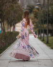 Women's Sexy Backless Slim Fit Printed Dress Long Long Dresses
