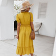 Design Light Yellow Dress Sexy Waist-slimming Long Dresses