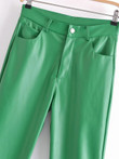 Pants Women's Trousers Soft Glutinous Leather Surface Slimming Green Bottoms