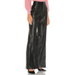 Leather Casual High-waisted Trousers Slimming Temperament Commute Women's Wide-leg Pants Bottoms
