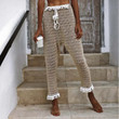 Stylish Beach Women's Pants Hand Crocheting Mesh Hollow Out Lace Up Casual Trousers Sexy Shell Bottoms