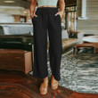 Lace-up Solid Color Cropped Wide-leg Pants Women's Loose And Simple Casual Bottoms