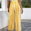 Bohemian Casual Vacation Style High Waist Slimming Printed Loose Straight Wide Leg Pants Bottoms